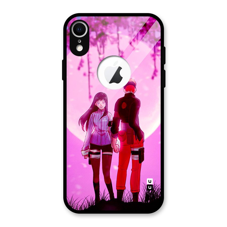 Hinata Holding Hand Glass Back Case for iPhone XR Logo Cut