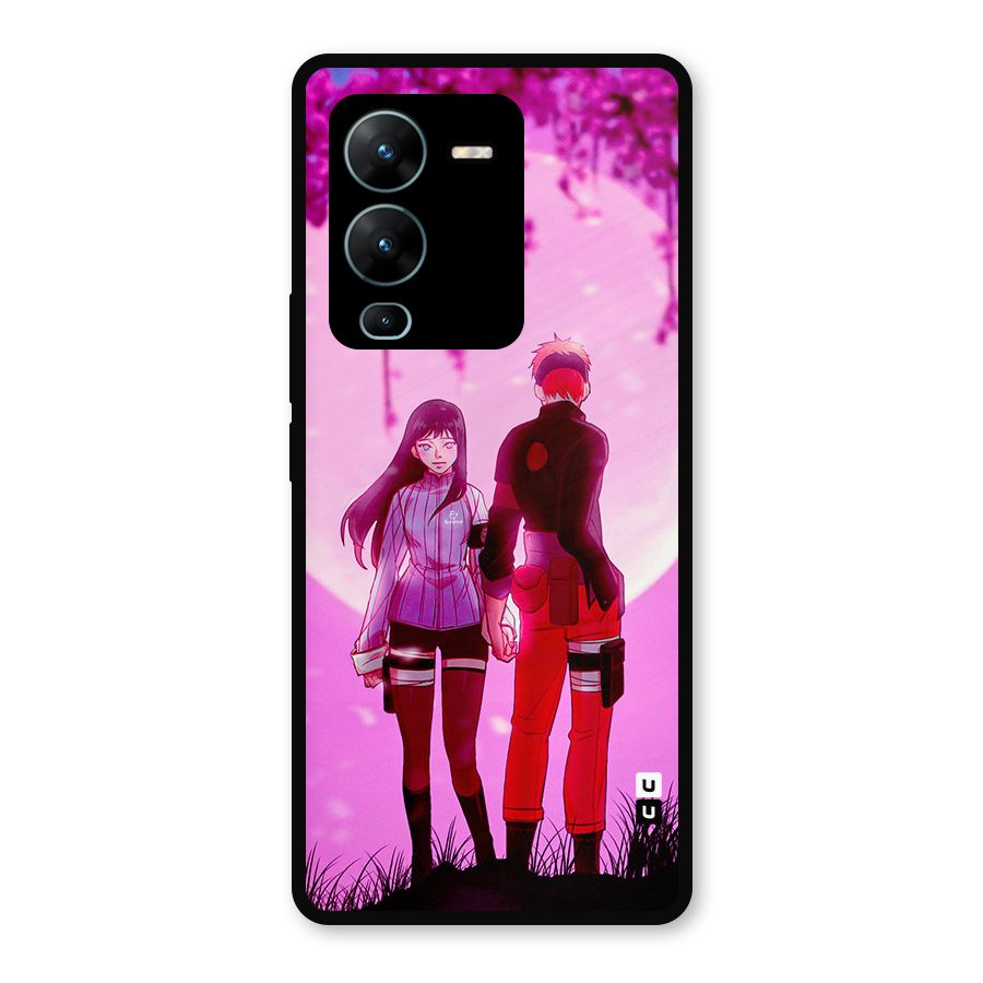 Hinata Holding Hand Metal Back Case for Vivo V25 Pro