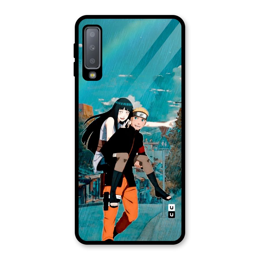 Hinata Hop Rain Glass Back Case for Galaxy A7 (2018)