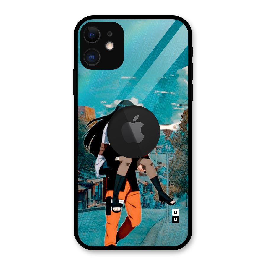 Hinata Hop Rain Glass Back Case for iPhone 11 Logo Cut
