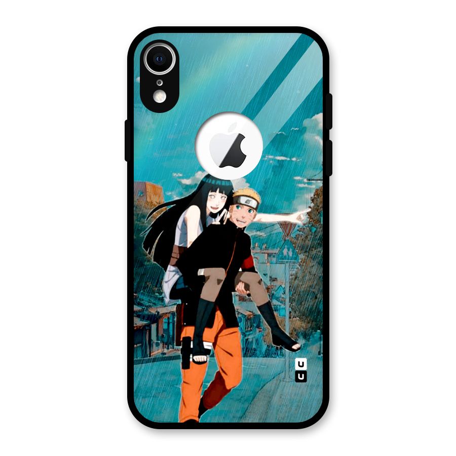 Hinata Hop Rain Glass Back Case for iPhone XR Logo Cut