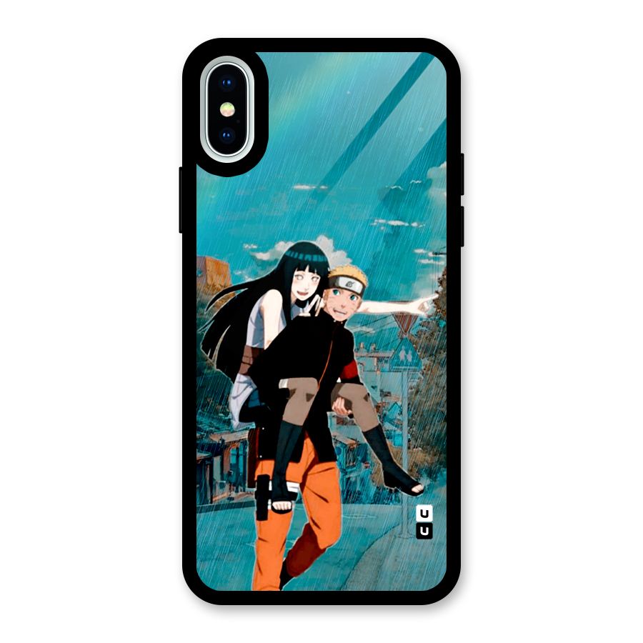 Hinata Hop Rain Glass Back Case for iPhone XS