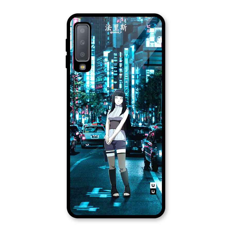 Hinata On Streets Glass Back Case for Galaxy A7 (2018)