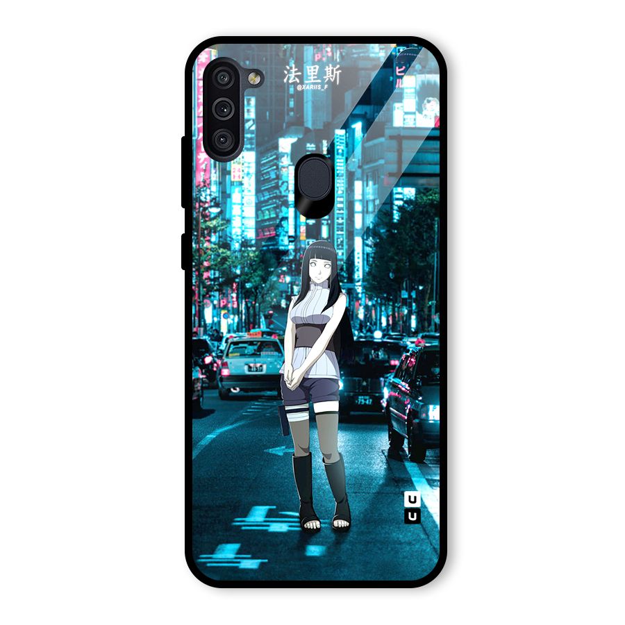 Hinata On Streets Glass Back Case for Galaxy M11