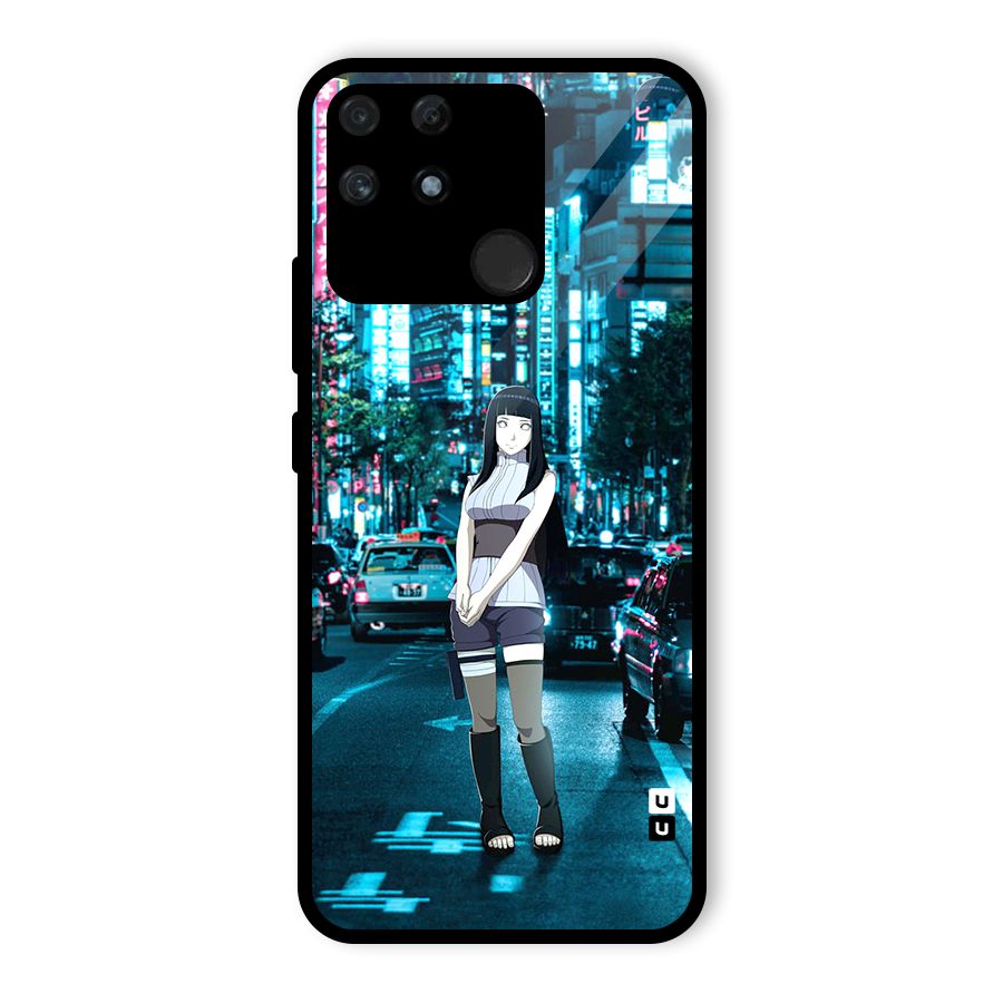 Hinata On Streets Glass Back Case for Realme Narzo 50A
