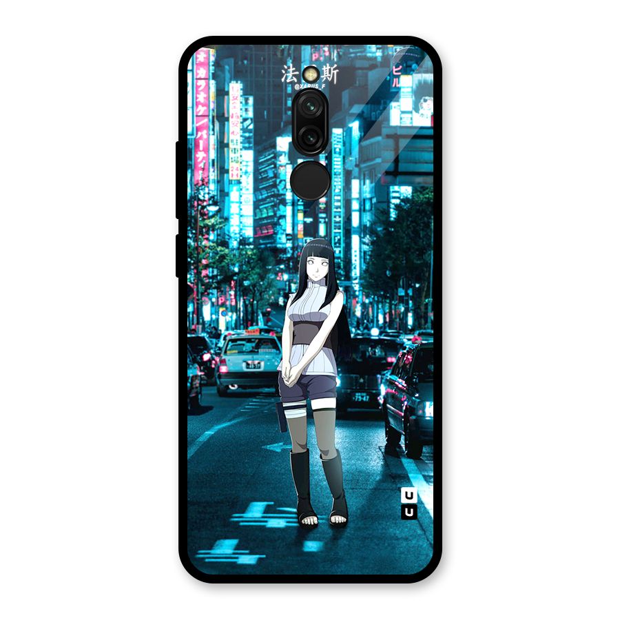 Hinata On Streets Glass Back Case for Redmi 8