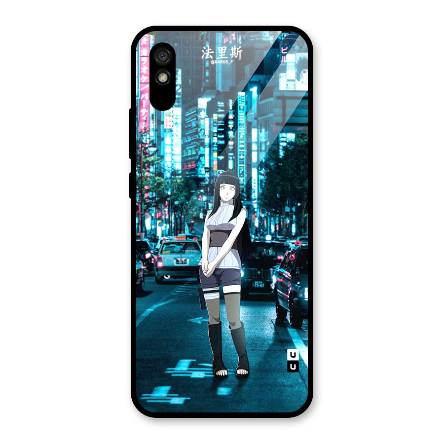 Hinata On Streets Glass Back Case for Redmi 9i