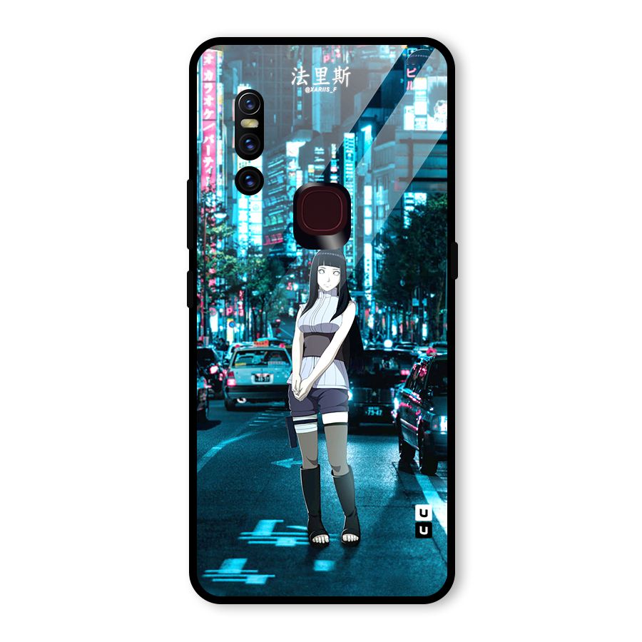 Hinata On Streets Glass Back Case for Vivo V15