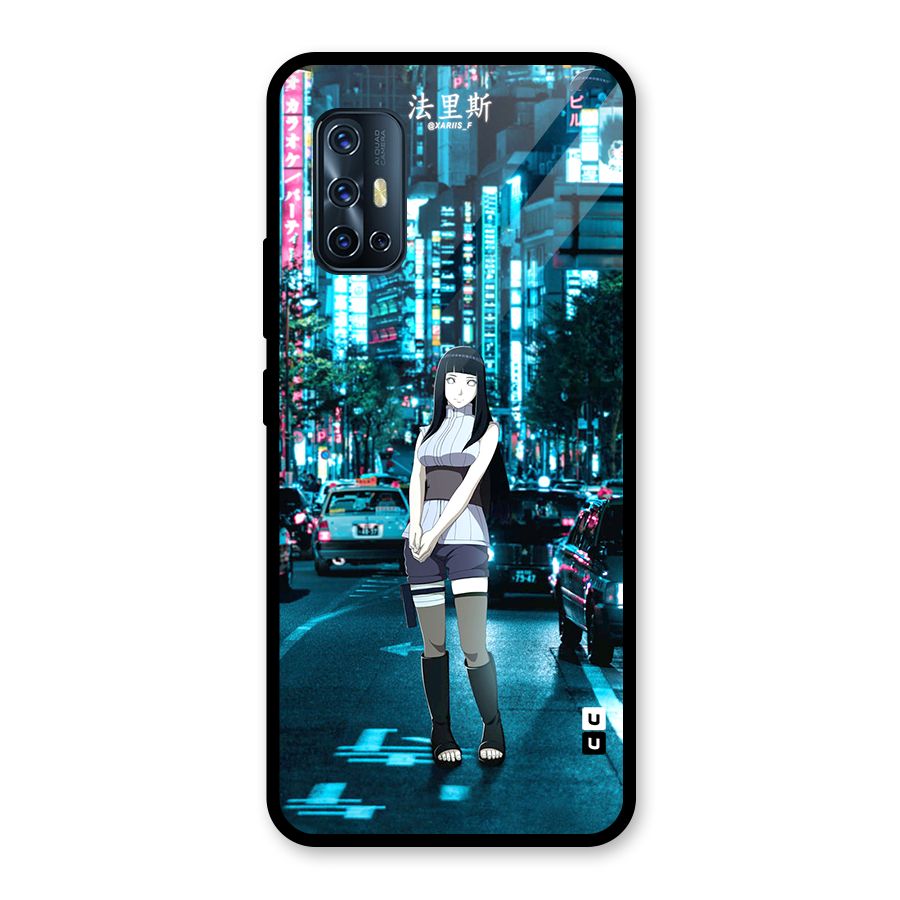 Hinata On Streets Glass Back Case for Vivo V17
