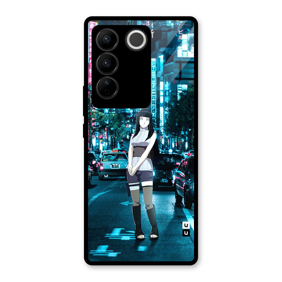 Hinata On Streets Glass Back Case for Vivo V27