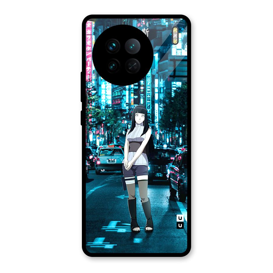 Hinata On Streets Glass Back Case for Vivo X90