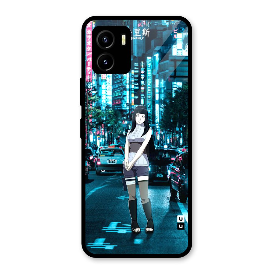 Hinata On Streets Glass Back Case for Vivo Y15s