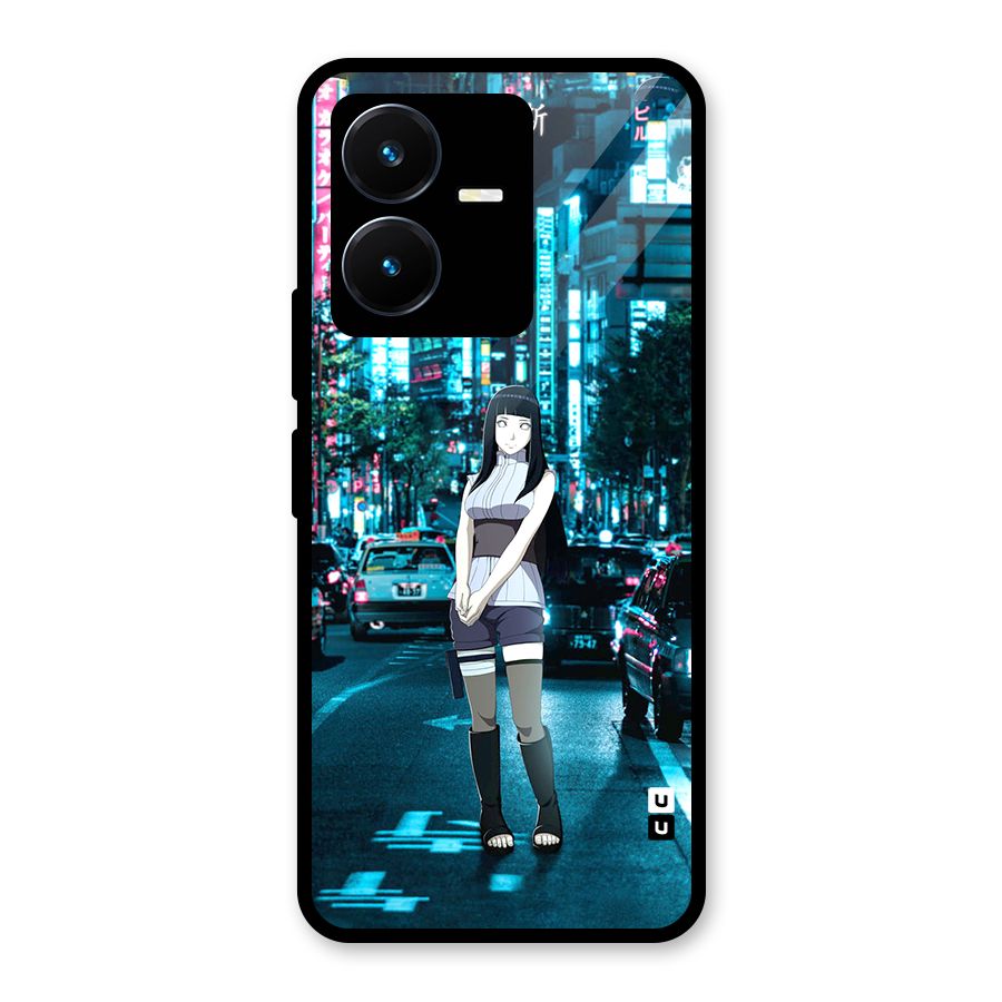 Hinata On Streets Glass Back Case for Vivo Y22s