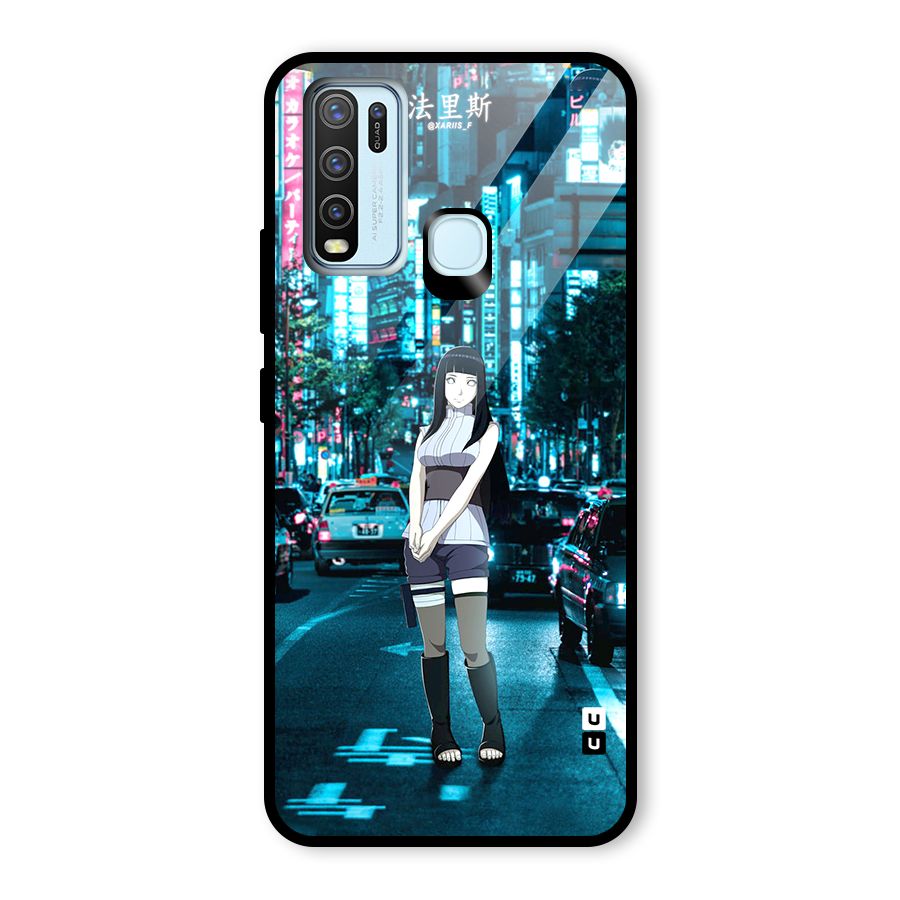 Hinata On Streets Glass Back Case for Vivo Y30