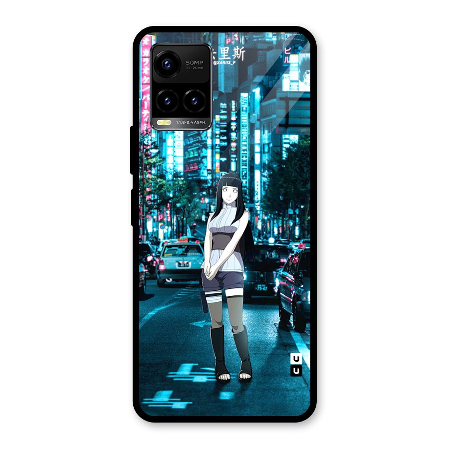 Hinata On Streets Glass Back Case for Vivo Y33s