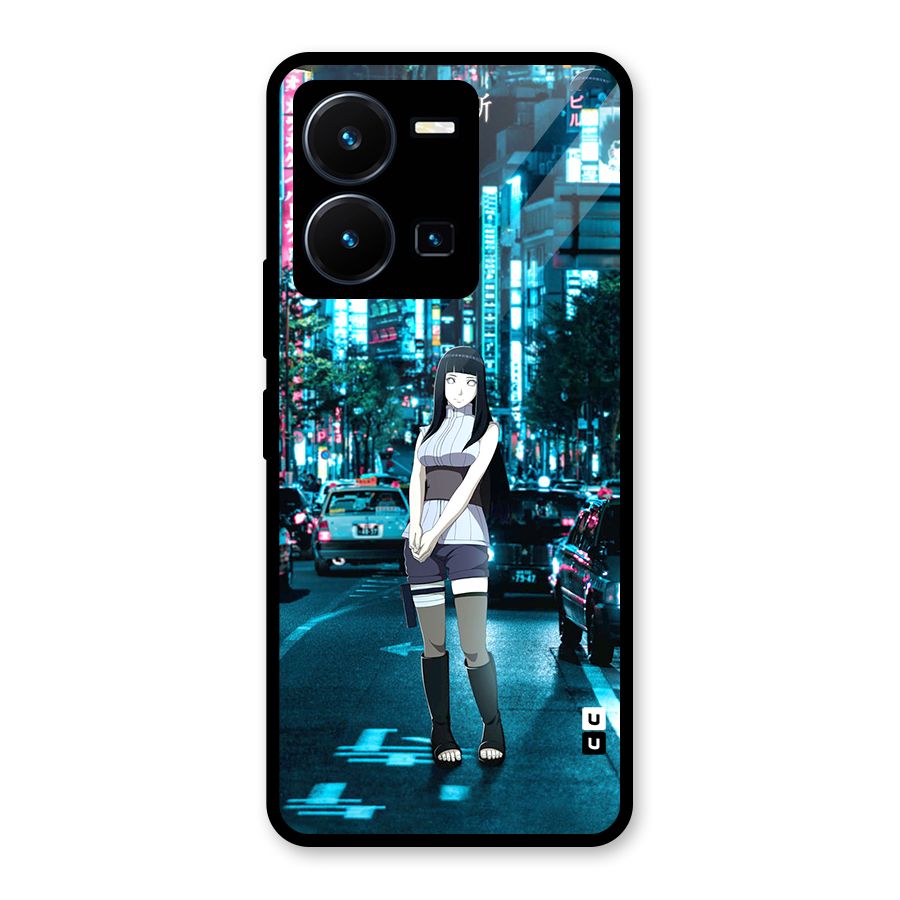 Hinata On Streets Glass Back Case for Vivo Y35