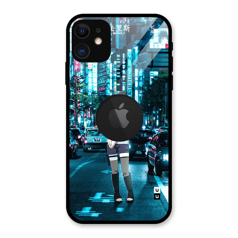 Hinata On Streets Glass Back Case for iPhone 11 Logo Cut