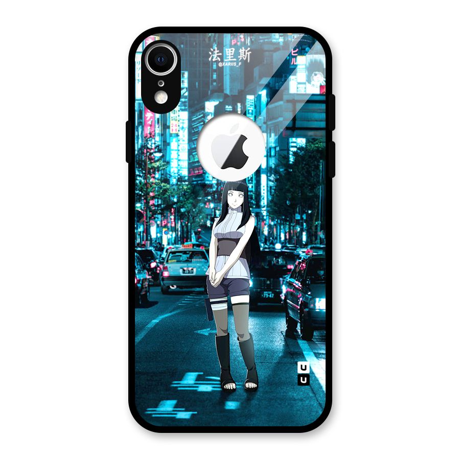 Hinata On Streets Glass Back Case for iPhone XR Logo Cut