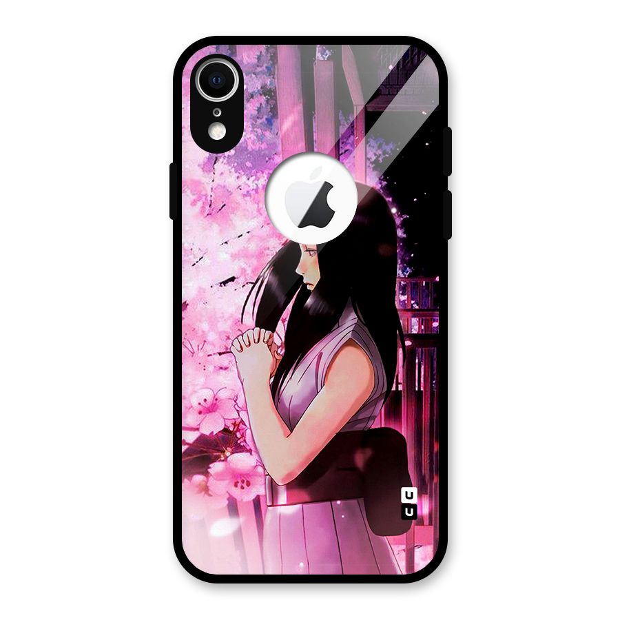 Hinata Preys Glass Back Case for iPhone XR Logo Cut