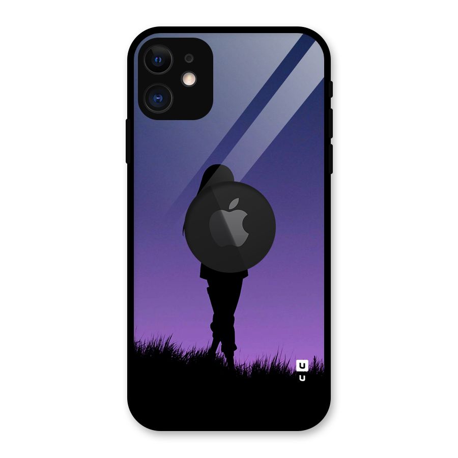 Hinata Shadow Glass Back Case for iPhone 11 Logo Cut