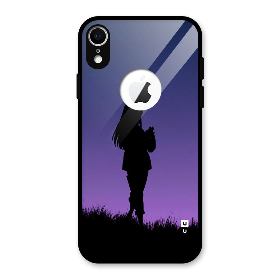 Hinata Shadow Glass Back Case for iPhone XR Logo Cut