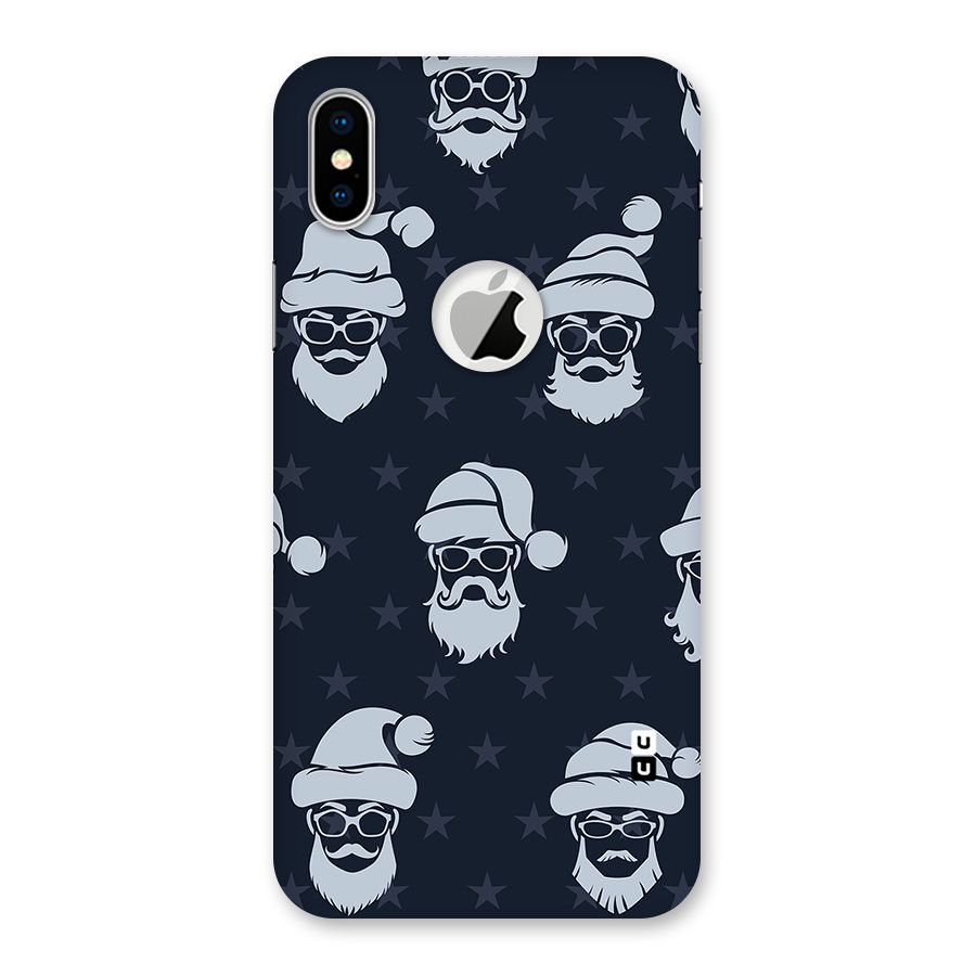 Hipster Santa Back Case for iPhone X Logo Cut