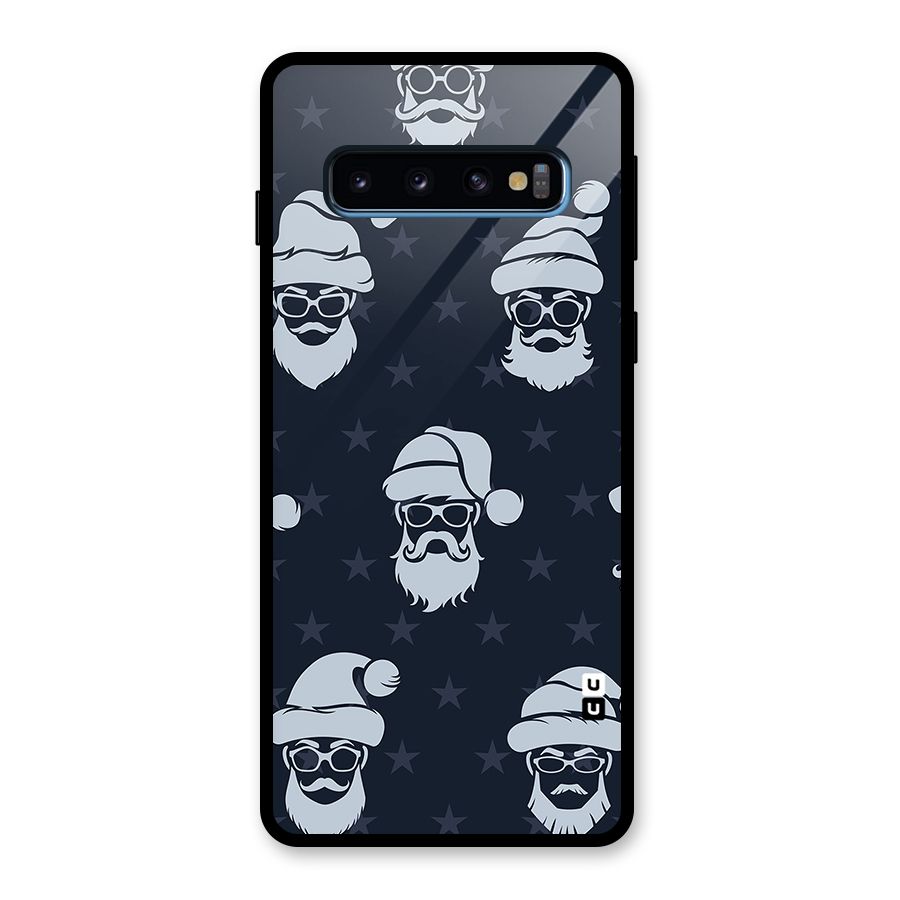 Hipster Santa Glass Back Case for Galaxy S10