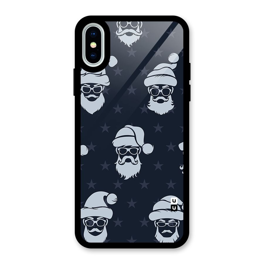 Hipster Santa Glass Back Case for iPhone XS