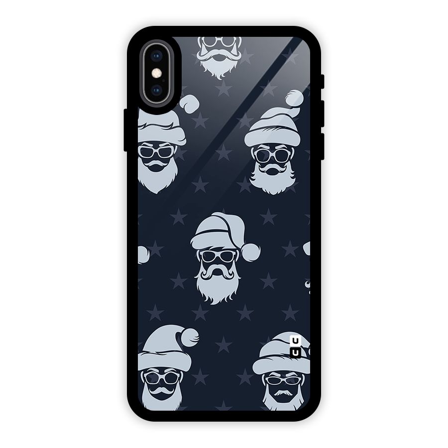 Hipster Santa Glass Back Case for iPhone XS Max