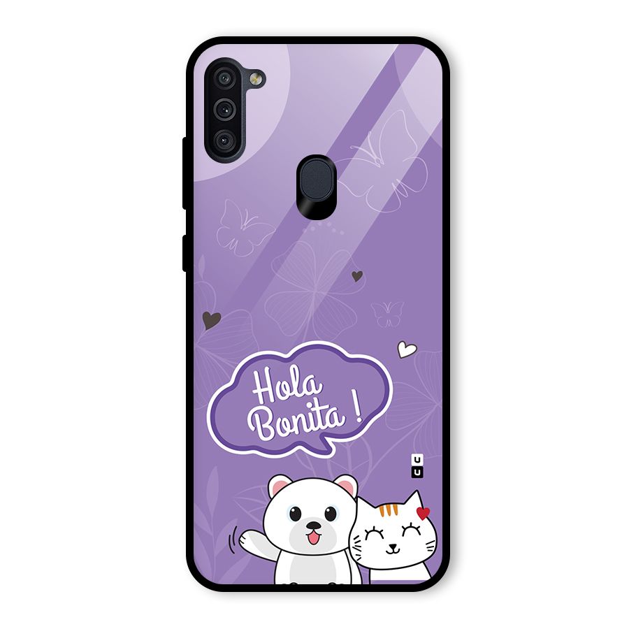 Hola Bonita Glass Back Case for Galaxy M11