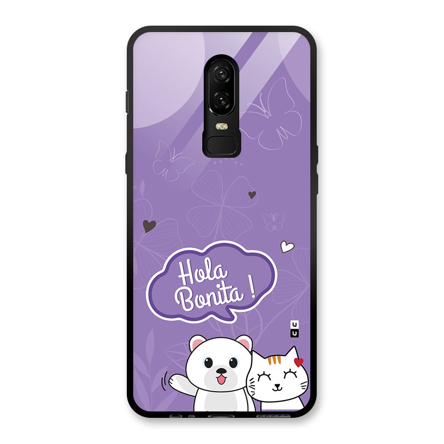 Hola Bonita Glass Back Case for OnePlus 6