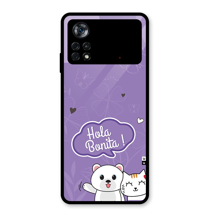 Hola Bonita Glass Back Case for Poco X4 Pro 5G
