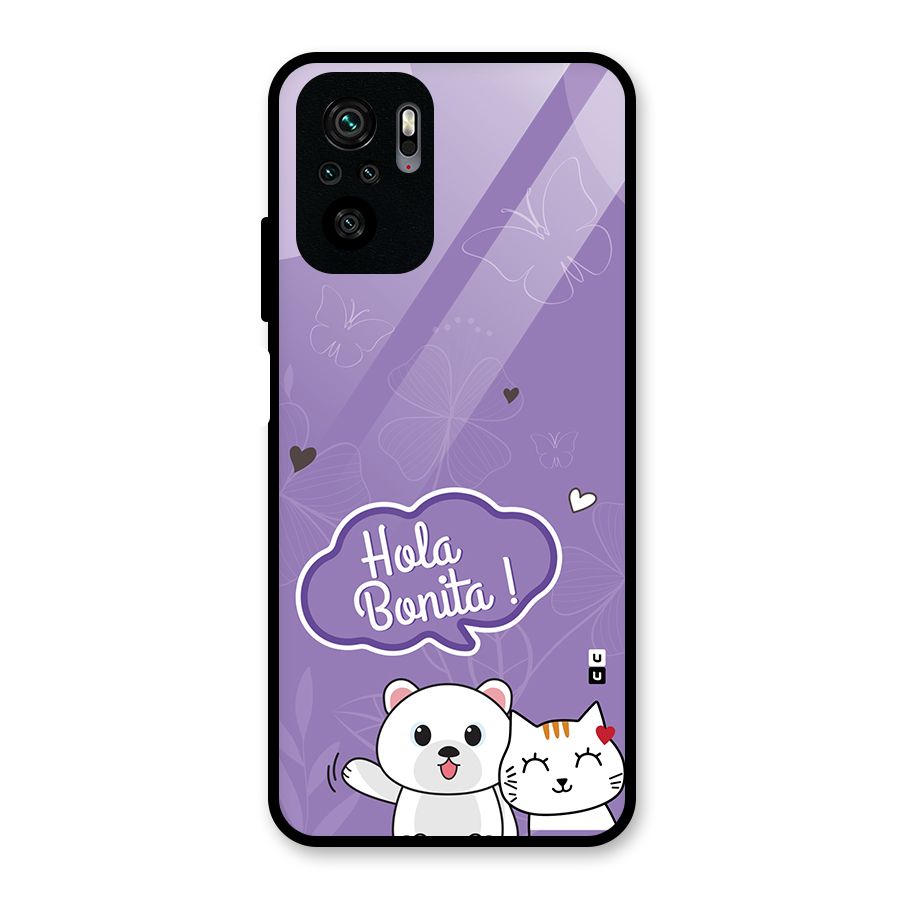 Hola Bonita Glass Back Case for Redmi Note 10S