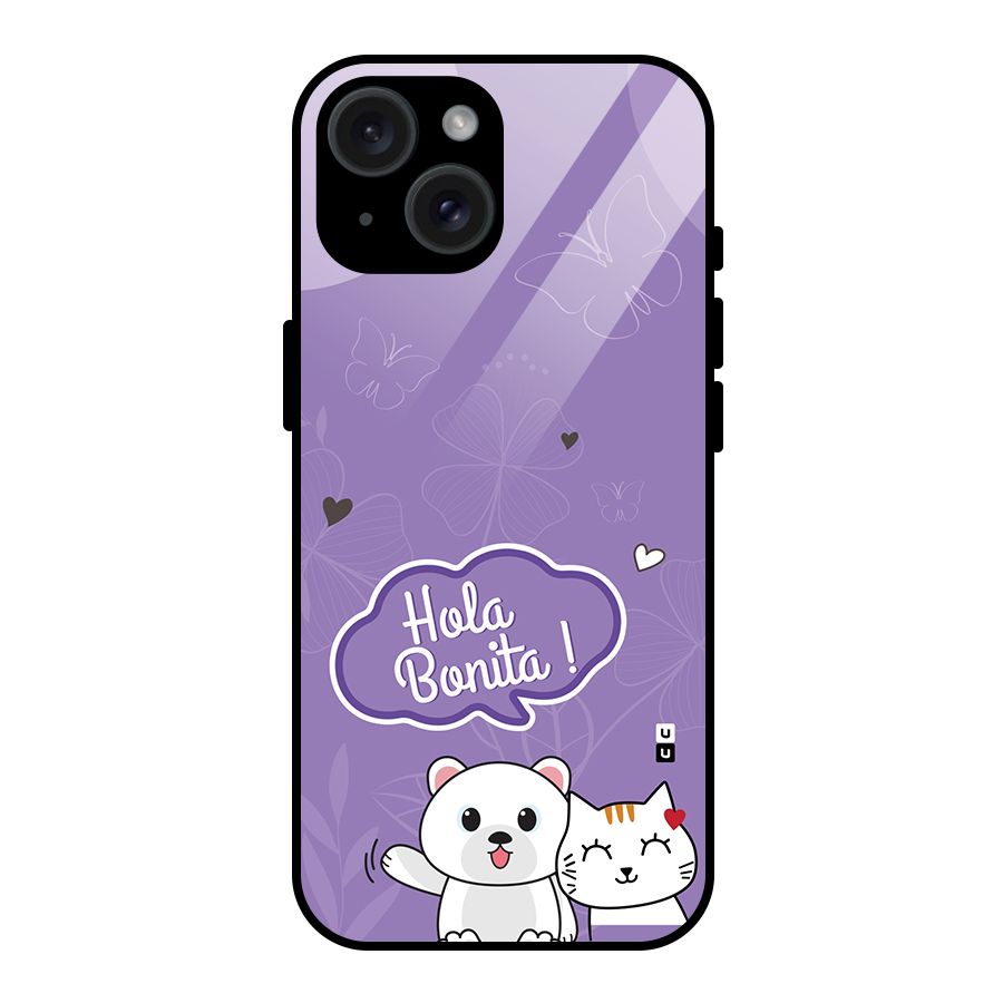 Hola Bonita Glass Back Case for iPhone 15