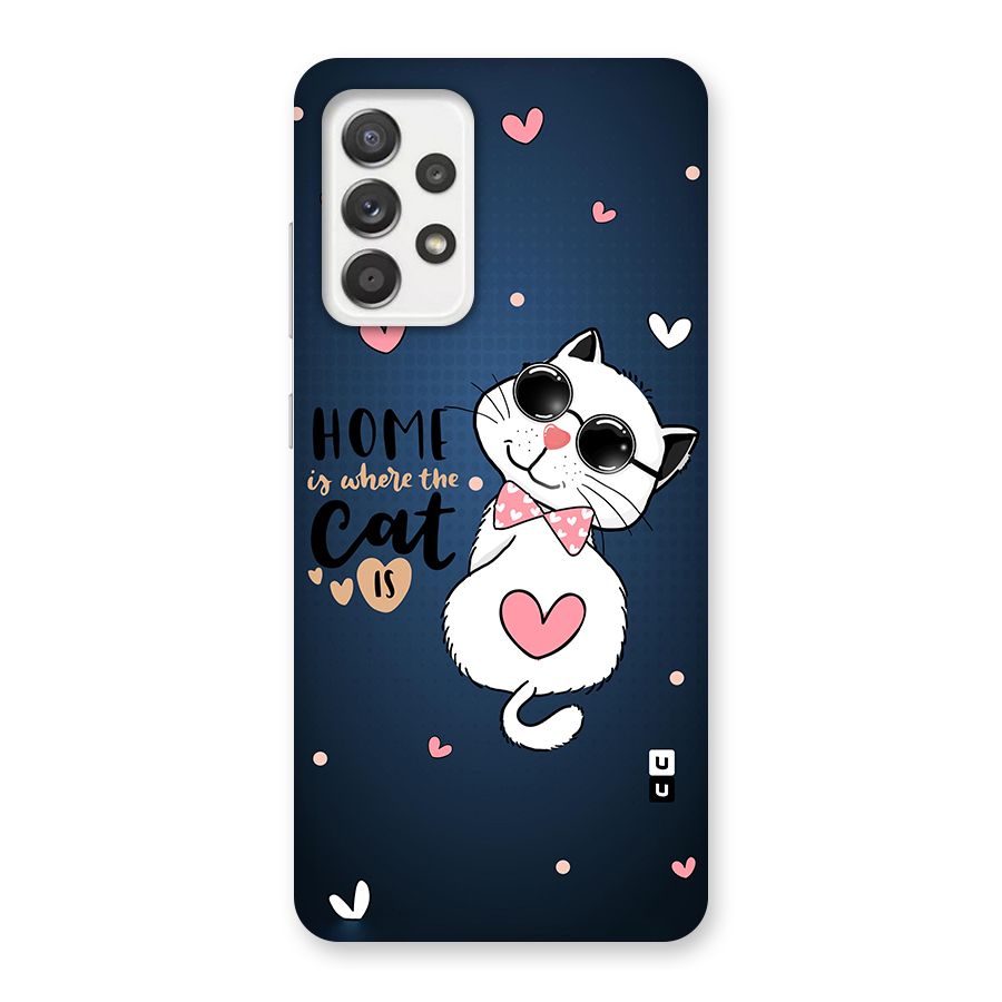 Home Where Cat Glass Back Case for Galaxy A52