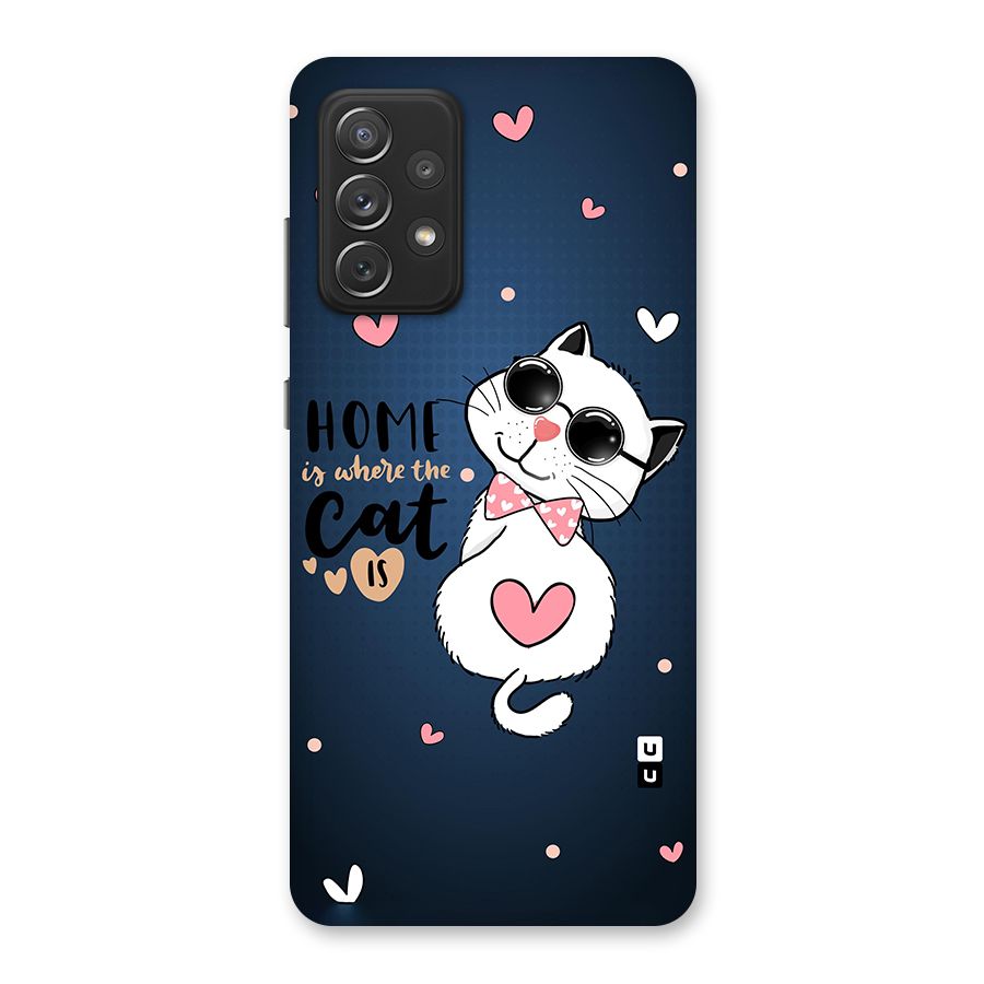 Home Where Cat Glass Back Case for Galaxy A72