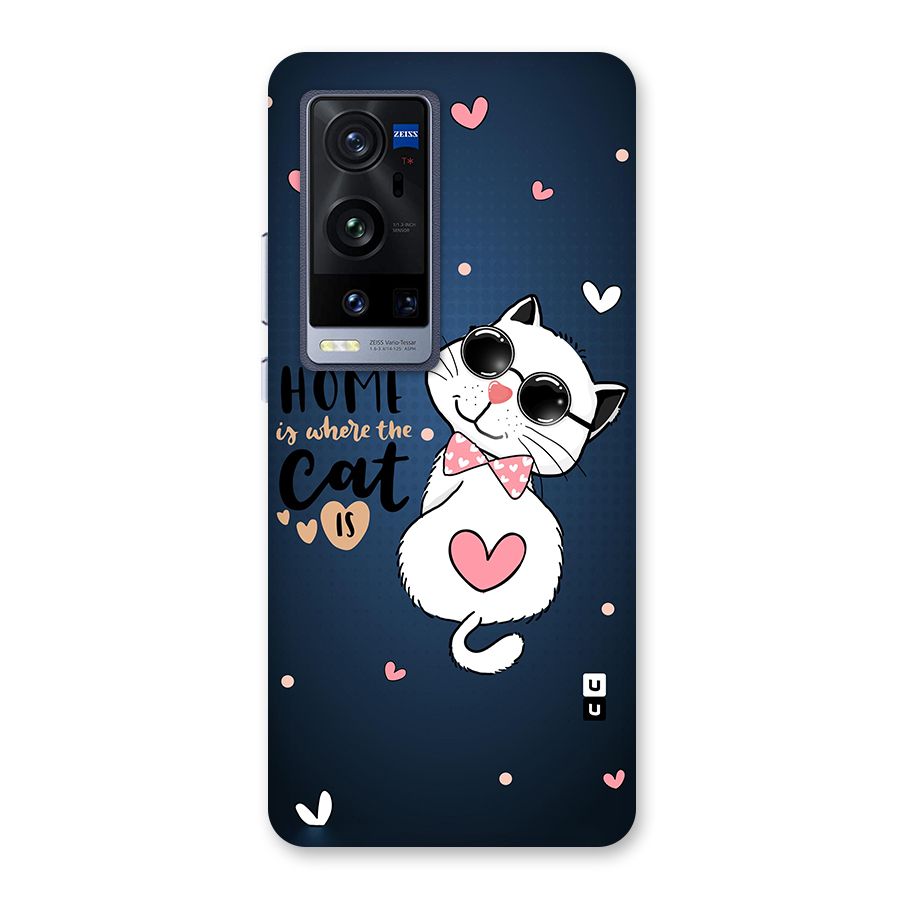Home Where Cat Glass Back Case for Vivo X60 Pro Plus