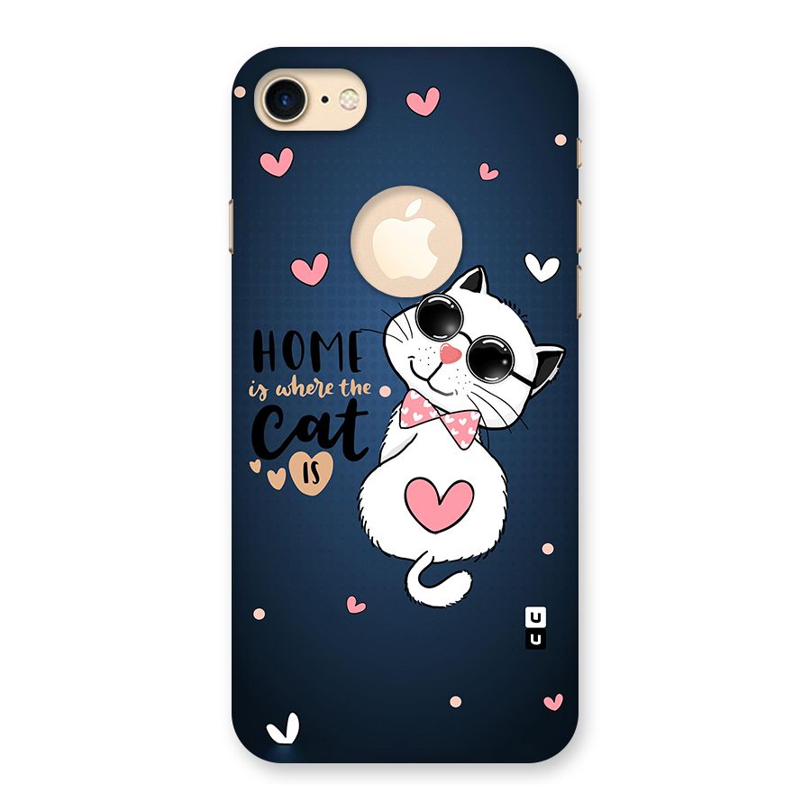 Home Where Cat Back Case for iPhone 7 Logo Cut