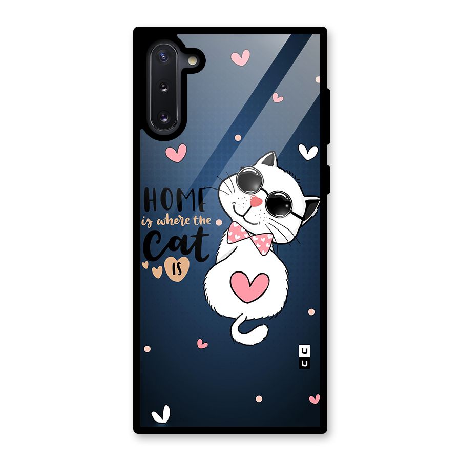 Home Where Cat Glass Back Case for Galaxy Note 10