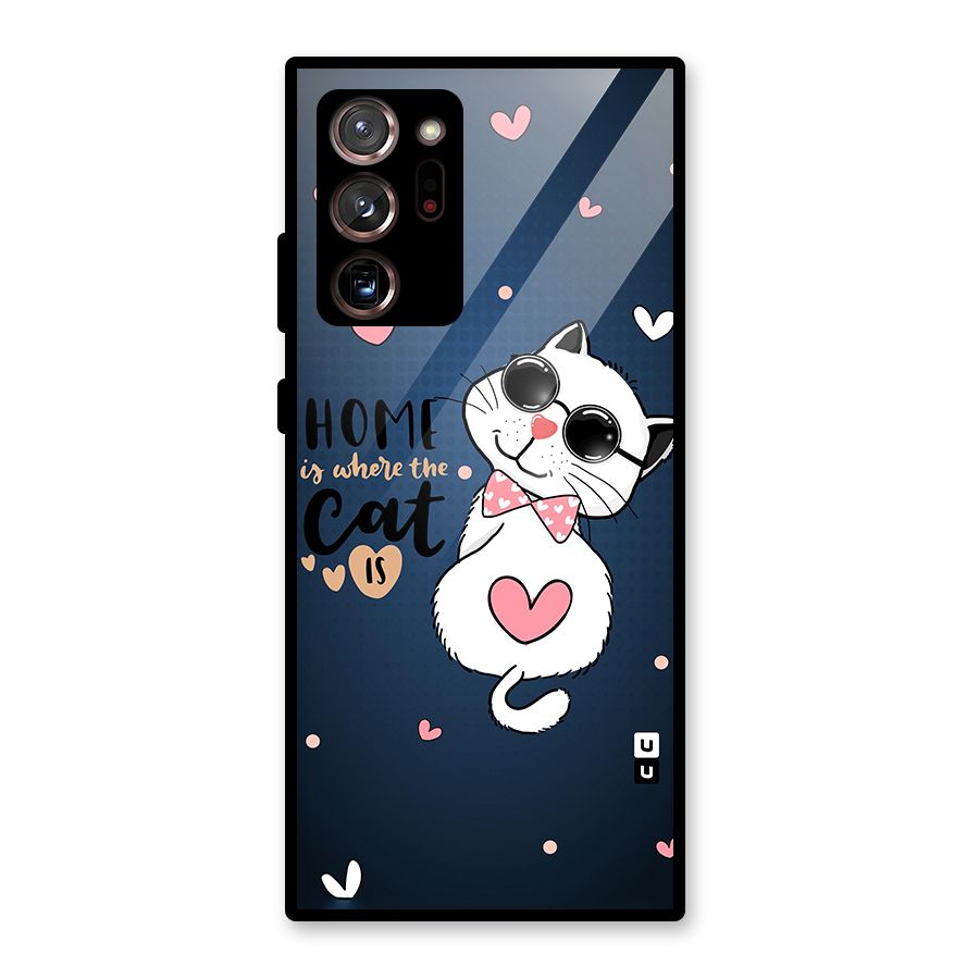 Home Where Cat Glass Back Case for Galaxy Note 20 Ultra