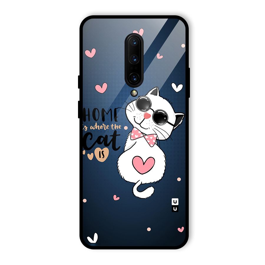 Home Where Cat Glass Back Case for OnePlus 7 Pro