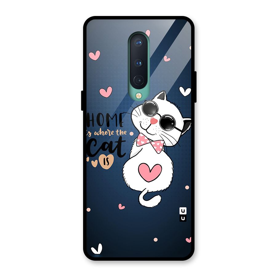 Home Where Cat Glass Back Case for OnePlus 8