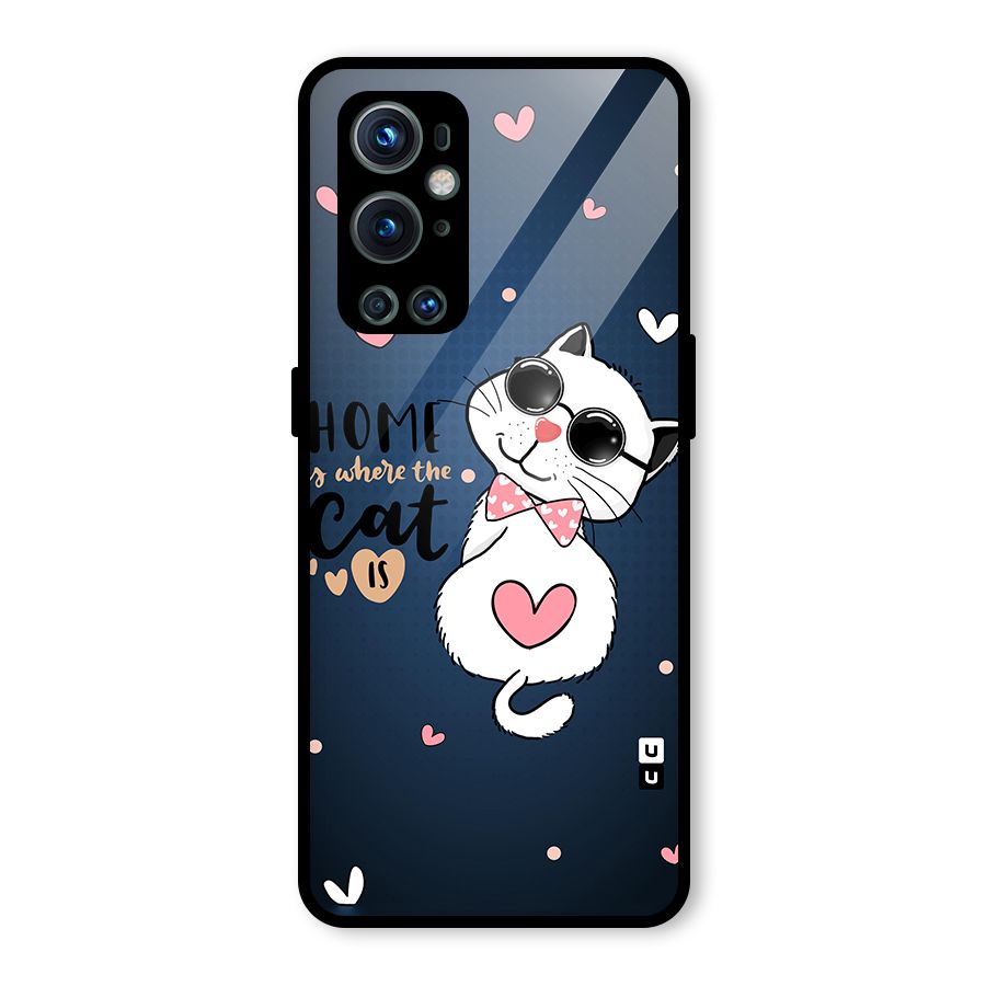 Home Where Cat Glass Back Case for OnePlus 9 Pro