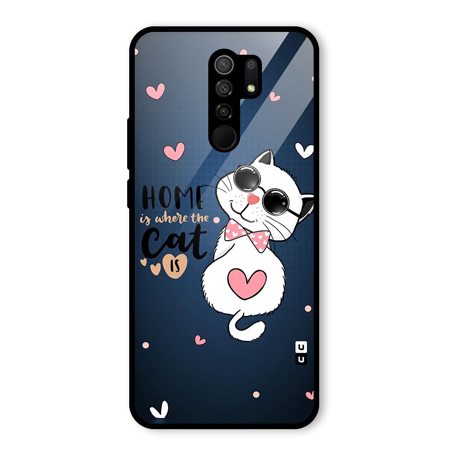 Home Where Cat Glass Back Case for Poco M2