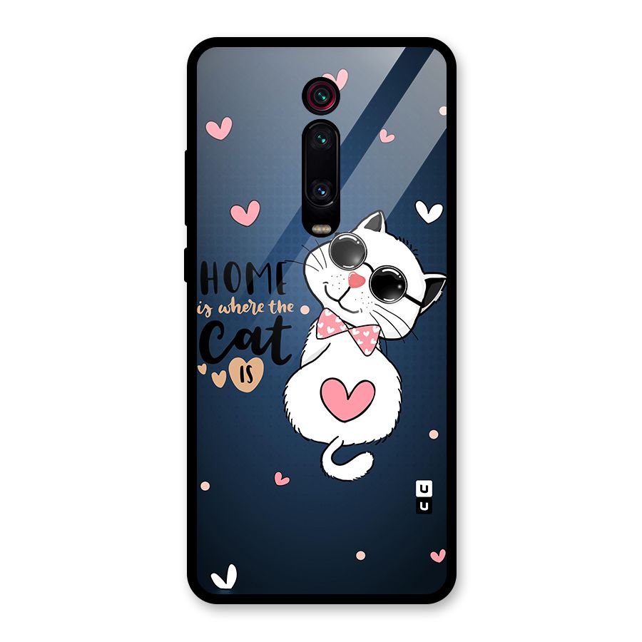 Home Where Cat Glass Back Case for Redmi K20