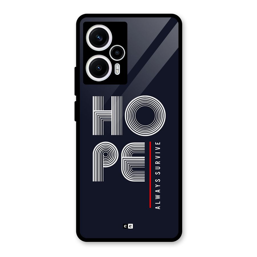 Hope Survives Glass Back Case for Poco F5