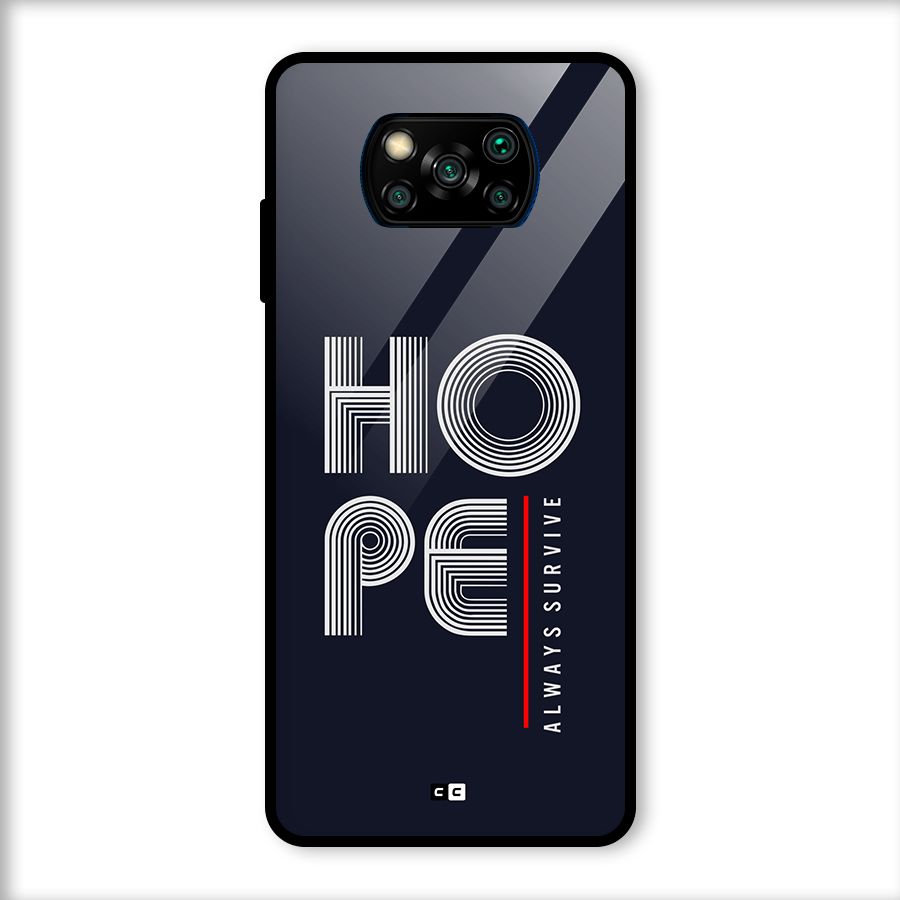 Hope Survives Glass Back Case for Poco X3
