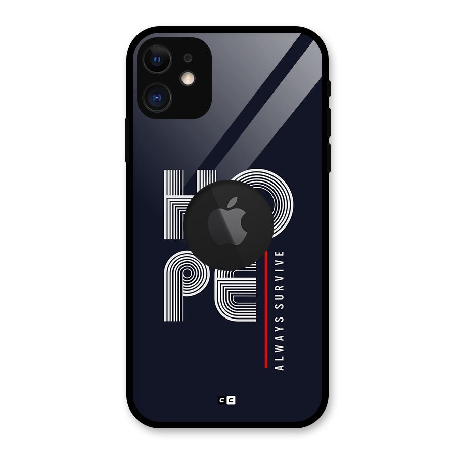 Hope Survives Glass Back Case for iPhone 11 Logo Cut