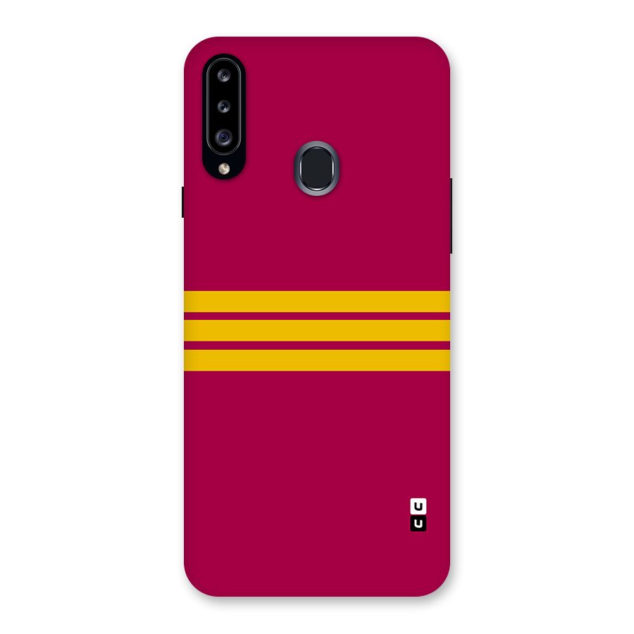 Horizontal Sports Stripes Back Case for Galaxy A20s
