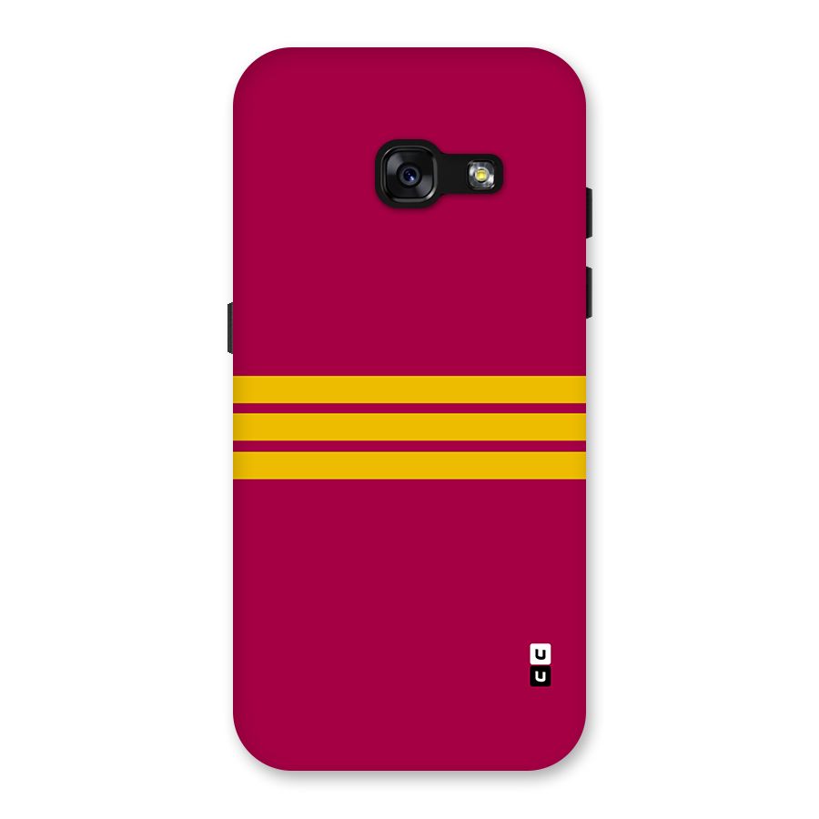 Horizontal Sports Stripes Back Case for Galaxy A3 (2017)